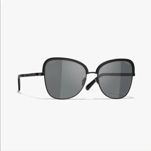 Chanel Square Sequins Sunglass, Black Metal Frame Chanel Sunglasses CHANEL Sunglasses: Square Sunglasses, acetate — Fashion | CHANEL main image 2